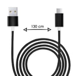 Câble Micro Usb Pour Alcatel 3x 2020 Câble Usb Tressé Nylon 1,3 Mètre Câble Charge/Synchro Rapide-Transfert De Données - Noir