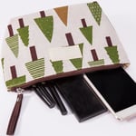 Portable Travel Organizer Storage Make Up Bags Cotton And Linen Leaf