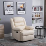 Luxury PU Bonded Leather Manual Recliner Armchair Single Sofa Cinema Chair Cream