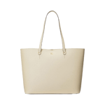Lauren Ralph Crosshatch Leather Large Karly Tote Handväskor Dam Brun ONESIZE