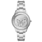 Fossil Watch for Women Stella Sport, Quartz Multifunction Movement, 37 mm Silver Stainless Steel Case with a Stainless Steel Strap, ES5108