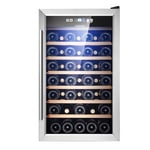 Wine Cooler, Double-Layer Tempered Glass Free Standing Wine Cooler, with Child Lock Protection Wine Cooler Refrigerator,Home/Bar