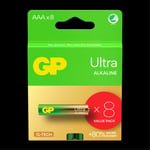 GP Ultra Alkaline AAA-batteri, 24AU/LR03, 8-pack