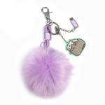 Pusheen Cat Pom Pom Phone Charger Keyring Keychain Bag Clip Andriod iPhone