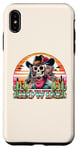 Coque pour iPhone XS Max Rétro Cowgirl Western Rodéo Howdy Squelette Coucher de Soleil Désert
