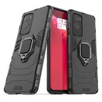 BeyondTop Case for OnePlus 9 Pro Metal Ring Support [Compatible Magnetic Car Mount] Heavy Duty Armor Shockproof Cover, Silicone TPU + Hard PC Case Compatible with OnePlus 9 Pro-Black