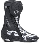 TCX Homme RT-Race Motorcycle Boot, Noir/Blanc/Gris, 48 EU