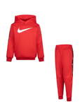 Nike Sportswear Club Poly Pullover Hoodie And Pants Set Red Nike
