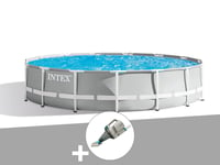 Kit piscine tubulaire Intex Prism Frame ronde 4,57 x 1,07 m + Aspirateur