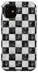 iPhone 11 Vintage Checkered Pattern White and black Checkered Case