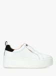 Carvela Connected Leather Platform Trainers, White