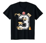 Youth Kids 3rd Birthday Crane Excavator Truck 3 Year Old Diggers T-Shirt