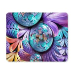 Abstract 3D Purple Rendering Combo Artwork with Fractal Buttons Rectangle Non Slip Rubber Mousepad, Gaming Mouse Pad Mouse Mat for Office Home Woman Man Employee Boss Work