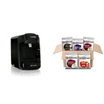 Tassimo by Bosch Suny Special Edition TAS3102GB Coffee Machine, 1300 Watt, 0.8 Litre, Black Variety Box Costa, Kenco, Cadbury and L'OR Coffee Pods (Pack of 5, Total 56 Coffee Capsules)