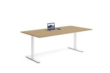 Wulff Hev senk skrivebord 200x80cm 670-1170 mm (slaglengde 500 mm) Färg på stativ: Hvit - bordsskiva: Eik