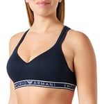 Emporio Armani Underwear Women's Padded Bralette Bra Iconic Logoband, Marine, S