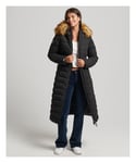 Superdry Womens Arctic Longline Puffer Coat - Black - Size 8 UK