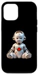 Coque pour iPhone 12/12 Pro big heart robs bébé robot science-fiction espace futur mars galaxy
