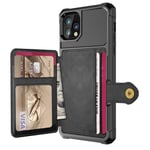 iPhone 11 Pro Stöttåligt Mobilskal med Plånbok, svart