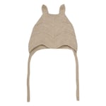 HUTTEliHUT bonnet rabbit ears alpaca wool knit – camel melange - 50/56