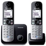 PANASONIC TG6812 TWIN DECT CORDLESS TELEPHONE SET CALLER ID SILVER - KX-TG6812EB