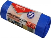 Kontorsprodukter KONTORSPRODUKTER Tape-Only sopsäckar, premium (LDHD), 35L, 15 st, blå