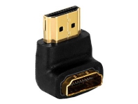 Purelink PureInstall - HDMI-kabel med Ethernet - HDMI hona till HDMI hane - skärmad - svart - 90° kontakt
