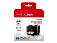 Canon PGI-2500 BK/C/M/Y Multipack - 4-pack - svart, gul, cyan, magenta - original - bläcktank - för MAXIFY iB4050, iB4150, MB5050, MB5150, MB5155, MB5350, MB5450, MB5455