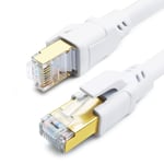 CAT 8 Ethernet Cable 6m, High Speed 40Gbps 2000MHz SFTP Internet Network LAN Wire Cables with Gold Plated RJ45 Connector for Router, Modem, PC, Switches, Hub, Laptop, Gaming, Xbox (White, 6m/20ft)