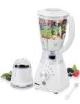 Geepas 550W 2 in 1 Food Jug Blender Ice Crusher, Mill,Coffee/Spice Grinder White