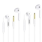 In-Ear Wired Earphones Stereo Ear buds Headphone with Remote & Microphone 2 Pack