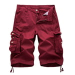 NGRDX&G Shorts Bermuda Fashion Men Cargo Shorts Knee Length Solid Color Multi Pockets Loose Overalls 30-38