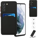 Svart slot korthållare skal Samsung S22/S21/S20 FE/Ultra/Plus - Svart S21 Plus Samsung Galaxy fodral