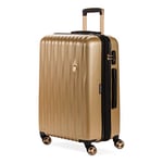 Swiss Gear Hardside Expandable Luggage with Spinner Wheels and TSA Lock, Gold, Carry-On 19-Inch