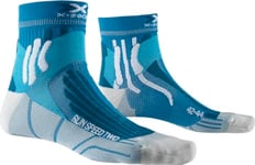 X-Socks Men Run Speed Two Socks - Teal Blue/Pearl Grey, Size: 42-44