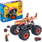 MEGA Hot Wheels Monster Trucks Building Toy Playset Mega-Wrex with 187 Pieces