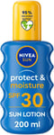 NIVEA Sun Protect & Moisture Sun Spray SPF 30 (200 Ml), Moisturising Suncream Sp
