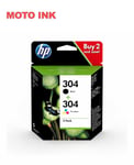 HP 304 2-pack Black & Tri-colour Original Ink Cartridges Combo pack Page Yield B