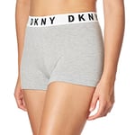 DKNY Women's Cozy Boyfriend Boxer Briefs, Heather Gray/White/Black, XL UK