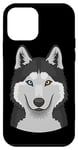 Coque pour iPhone 12 mini Visage Husky de Sibérie - Yeux bleus et marron
