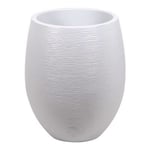 Pot ovale polypropylène Eda Egg graphit blanc cérusé 50 x 50 x h.60 cm