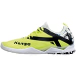 Kempa Men's Wing Lite 2.0 Trainers, Casual Shoes, Low Shoes, Running and Sports Shoes, Trainers, Handball, Jogging, Outdoor, Leisure Shoes, Lightweight and Breathable, Fluo Yellow Black, 15.5 UK