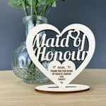 Gift For Maid Of Honour Thank You Wood Standing Heart Maid Of Honour Gifts