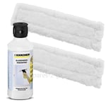 2 x KARCHER WV50 Window Vac Vacuum Cloths Covers Glass Pads + Cleaning Fluid