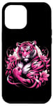iPhone 15 Plus Floral Pink Tiger Breast Cancer Awareness October Support Case