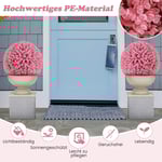 Set med 2 buxbombollar 44 cm konstgjord växt eukalyptus buxbomboll gräsboll växtboll rosa