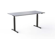 Wulff Hev senk skrivebord 160x80cm Lys grå laminatplate RAL 7047 Färg på stativ: Svart - bordsskiva:
