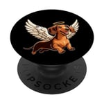 Adorable ange dachsund avec ailes PopSockets PopGrip Interchangeable