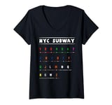 Womens NYC New York City Subway Expert Train Station Signs V-Neck T-Shirt