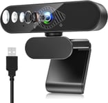 Webcam pour PC avec Micro Dancial, 1080P Full HD Caméra Web avec Microphone Antibruit, 360° Rotation USB Caméra PC pour Chat Vidéo